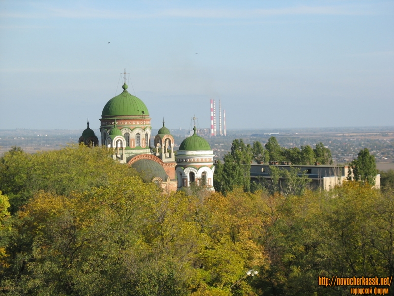 Вид с колеса обозрения в сторону ГРЭС и церкви Александра Невского