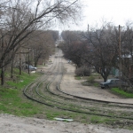 Поворот трамвайный путей на Орджоникидзе