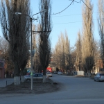 Вид на переулок Гайдара с проспекта Баклановского