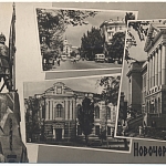 Памятник Ермаку, улица Московская, музей, НПИ. Фото Елагина. 1967 год. Фотоколлаж