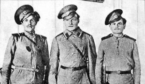 Кузьма Крючков, Иван Щегольков, Василий Астахов (слева направо)