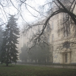Главный корпус ЮРГТУ (НПИ) в тумане