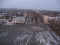Вид с собора. Площадь Ермака, памятник Ермаку и проспект Ермака