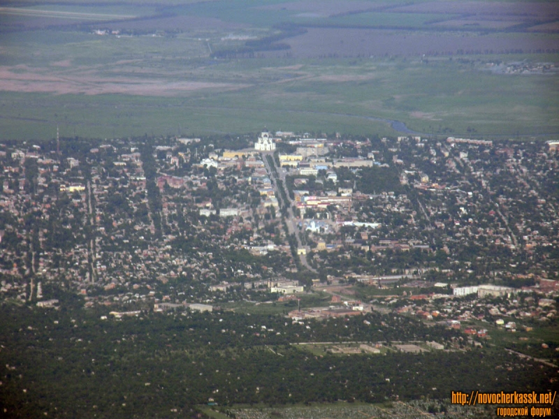 Новочеркасск: Собор и Платовский проспект с самолета