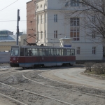 Трамвай на перекрестке Троицкой и Г. Петровой