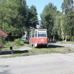Трамвай на пересечении Троицкой и Михайловской