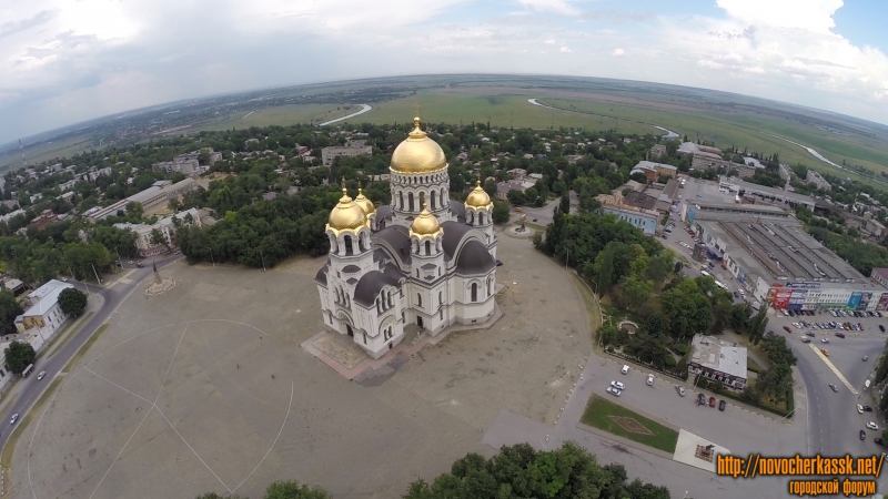 Новочеркасск: Собор в Новочеркасске с воздуха
