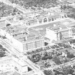 Вид ул. Б.Хмельницкого и комплекса зданий НИИ(НПИ) с самолета, 1935-36 г.