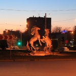 Памятник коням на Юбилейной площади
