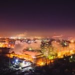 Вид на город со стороны рощи. 1 января 2015 года
