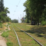 Трамвайные пути на улице Первомайской