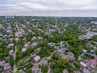 Вид на западную часть города - слева прослеживается улица Крупской